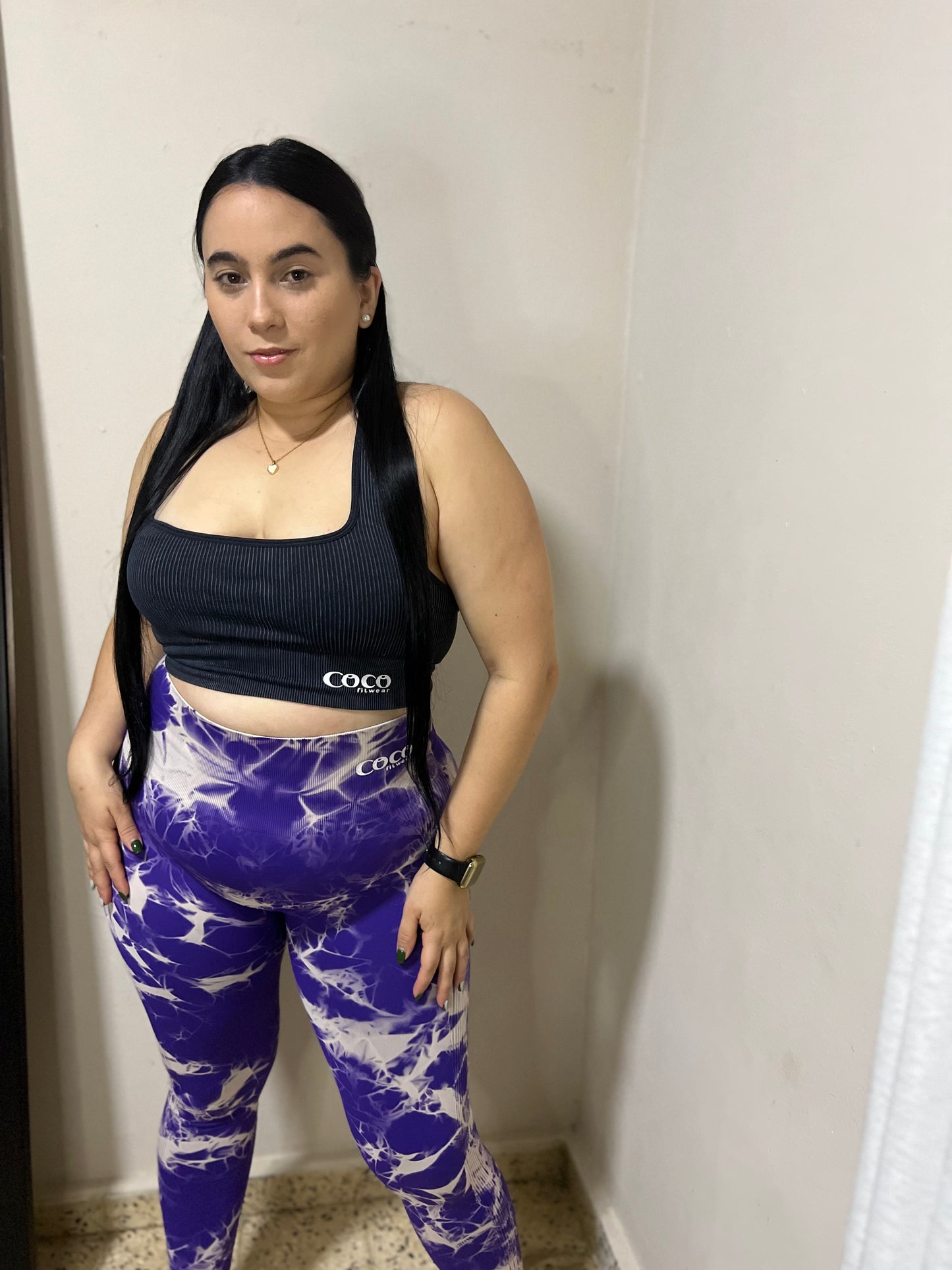 GRAPE MARBLE SCRUNCH BUTT LEGGINGS